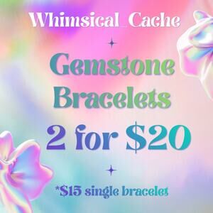 SALE Artisan Gemstone Bracelets 2 FOR $20 Boho Stretch NEW Genuine Colorful